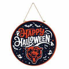 Chicago Bears Halloween Round Door Décor with Hanging Rope, 18x18, NFL, Home