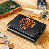 Chicago Bears Black Tri-Fold Embroidered Wallet, NFL, Home