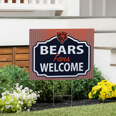 Chicago Bears Coroplast Yard Sign, "Fans Welcome", NFL, Home
