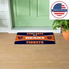 28" x 16" PVC Trapper Mat, Come Back with Tickets, Chicago Bears, NFL