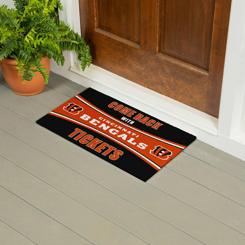 28" x 16" PVC Trapper Mat, Come Back with Tickets, Cincinnati Bengals, NFL