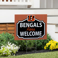 Cincinnati Bengals Coroplast Yard Sign, "Fans Welcome", NFL, Home