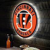 LED Wall Decor, Round, Cincinnati Bengals, NFL, Home