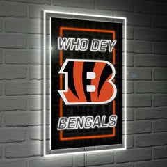 Cincinnati Bengals NFL Football Rectangle Neolite LED Decor, NFL, Home