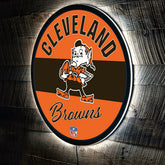Cleveland Browns NFL Football Large Round Vintage Edgelite LED Decor, NFL, Home