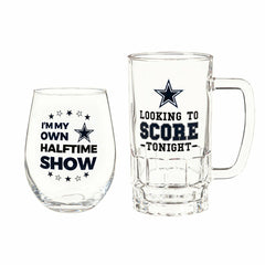 Dallas Cowboys, Stemless 17OZ Wine & Beer 16 OZ Gift Set, NFL