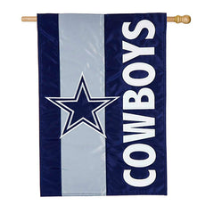 Double-Sided Embellished NFL Team Pride Applique House Flag, Dallas Co, NFL