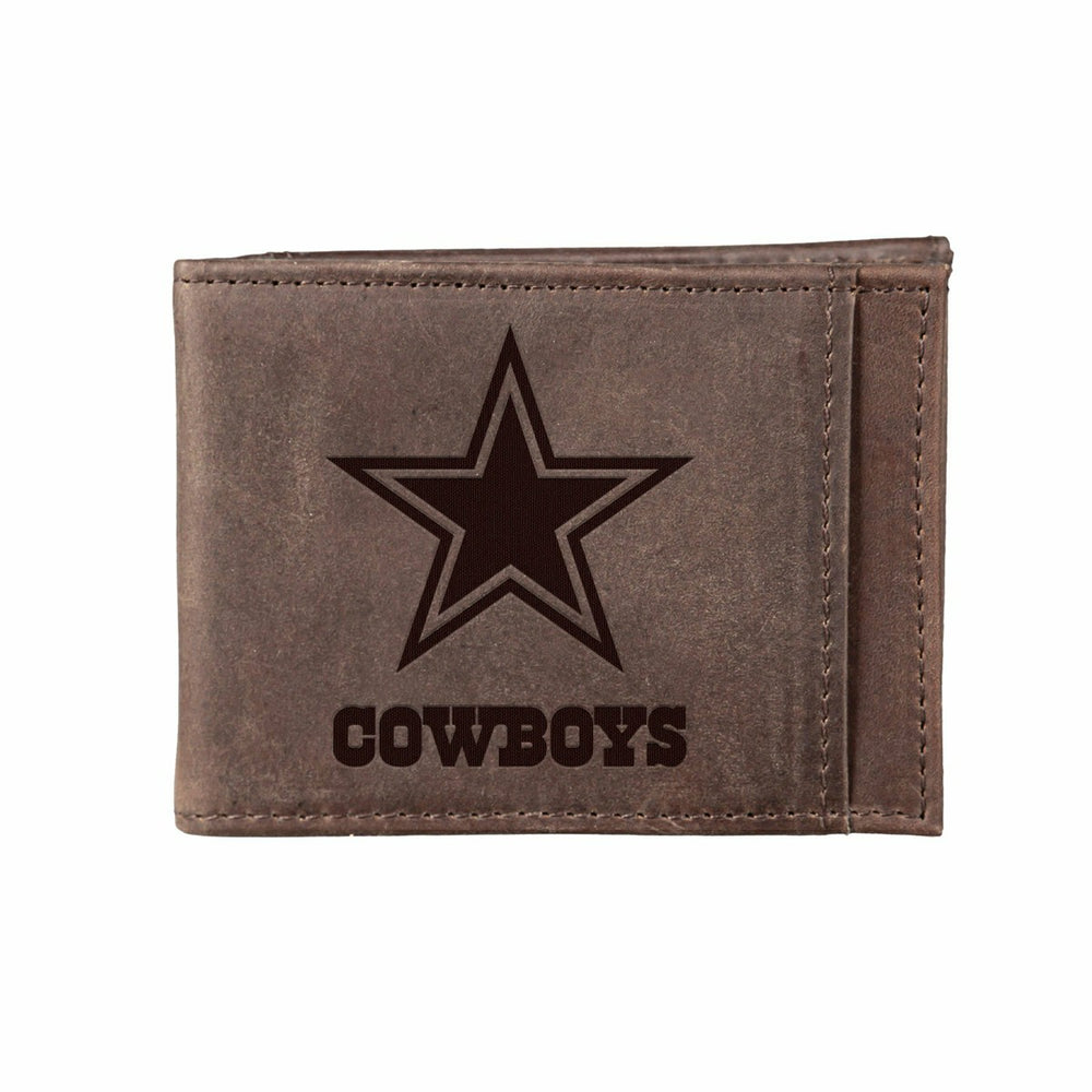 Front Pocket Wallet w/ RFID Blocking, Dallas Cowboys, Brown, NFL, Home