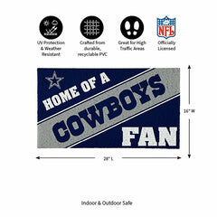 Dallas Cowboys, PVC Mat COLOR, Home of a Fan, NFL