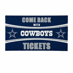 28" x 16" PVC Trapper Mat, Come Back with Tickets, Dallas Cowboys, NFL