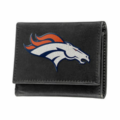 Denver Broncos Black Tri-Fold Embroidered Wallet w/ RFID Blocking, NFL, Home