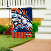 Denver Broncos Justin Patten Logo Suede Garden Flag, NFL