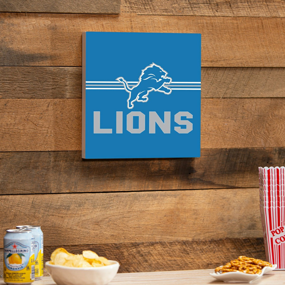 Detroit Lions Wood Wall Sign, 12x12, NFL, Home