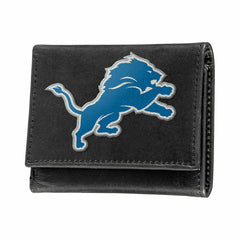 Detroit Lions Black Tri-Fold Embroidered Wallet, NFL, Home