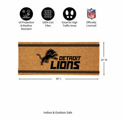 Detroit Lions Extra Large One Color Coir Mat, 60"x24", NFL