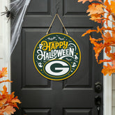 Green Bay Packers Halloween Round Door Décor with Hanging Rope, 18x18, NFL, Home