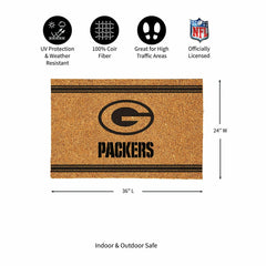 Green Bay Packers Large One Color Coir Mat, 36"x24", NFL