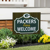 Green Bay Packers Coroplast Yard Sign, "Fans Welcome", NFL, Home