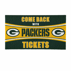 28" x 16" PVC Trapper Mat, Come Back with Tickets, Green Bay Packers, NFL