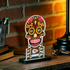 Kansas City Chiefs NFL Football Sugar Skull Desklite LED Decor, NFL, Home