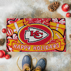 Kansas City Chiefs Holiday PVC Mat, 28"x16", NFL