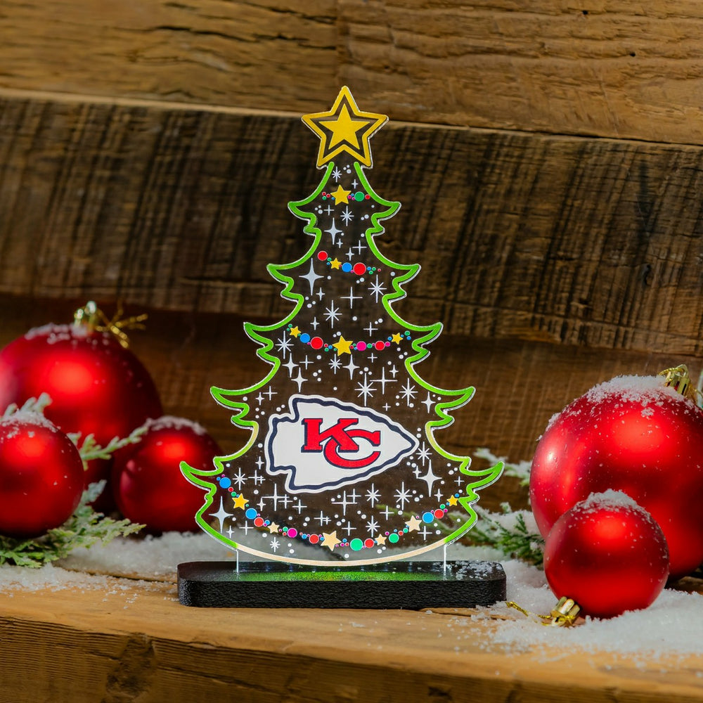 Kansas City Chiefs NFL Football Holiday Tree Desklite LED Decor, NFL, Home