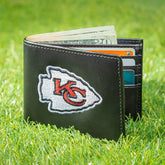 Kansas City Chiefs Black Bi-Fold Embroidered Wallet w/ RFID Blocking, NFL, Home