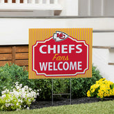 Kansas City Chiefs Coroplast Yard Sign, "Fans Welcome", NFL, Home