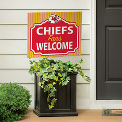 Kansas City Chiefs Coroplast Yard Sign, "Fans Welcome", NFL, Home