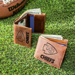 Kansas City Chiefs, Bi-Fold and Tri-Fold Wallet Gift Set, Brown, NFL, Home