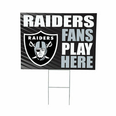 Las Vegas Raiders Coroplast Yard Sign "Fans Play Here", NFL, Home