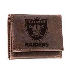 Las Vegas Raiders, Tri-Fold Wallet, Brown, CH, 100% Genuine Leather, NFL, Home