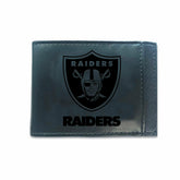 Front Pocket Wallet w/ RFID Blocking, LAS VEGAS RAIDERS, Black, NFL, Home