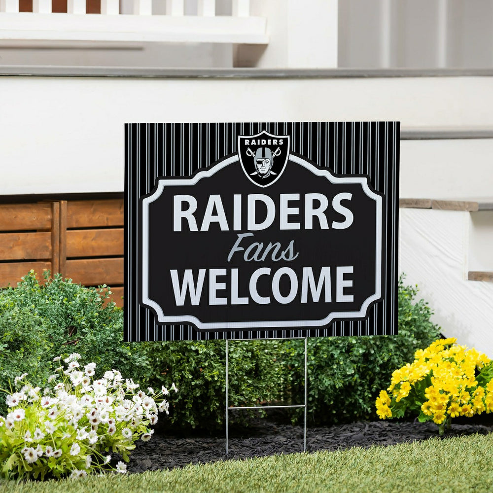 Las Vegas Raiders Coroplast Yard Sign, "Fans Welcome", NFL, Home