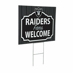Las Vegas Raiders Coroplast Yard Sign, "Fans Welcome", NFL, Home