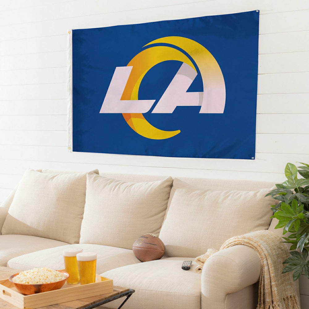 Los Angeles Rams Single Sided Flag with 2 Grommets, 3'x5', NFL, Home