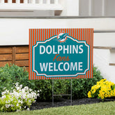 Miami Dolphins Coroplast Yard Sign, "Fans Welcome", NFL, Home