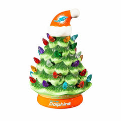 8" LED Ceramic Christmas Tree, Miami Dolphins, NFL, Home