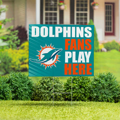 Miami Dolphins Coroplast Yard Sign "Fans Play Here", NFL, Home