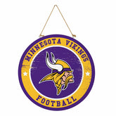 Minnesota Vikings Round Door Décor with Hanging Rope, 18x18, NFL, Home