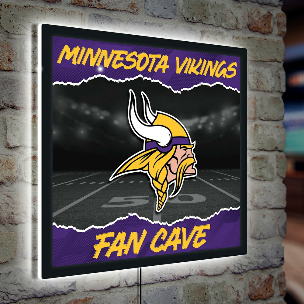 Minnesota Vikings 23"H x 23"L LED Wall Decor, Edgelite, Square, NFL, Home