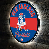 New England Patriots NFL Football Large Round Vintage Edgelite LED Dec, NFL, Home