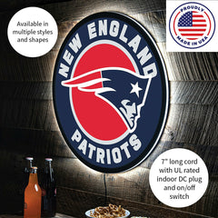 LED Wall Decor, Round, New England Patriots, NFL, Home