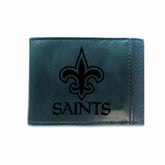 Front Pocket Wallet w/ RFID Blocking, New Orleans Saints, Black, NFL, Home