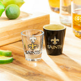 New Orleans Saints 4-Piece Ceramic and Glass 2oz. Shot Glass Set, NFL, Home