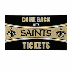 28" x 16" PVC Trapper Mat, Come Back with Tickets, New Orleans Saints, NFL