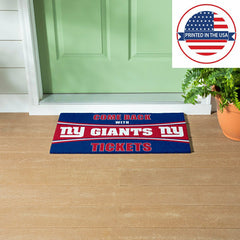 28" x 16" PVC Trapper Mat, Come Back with Tickets, New York Giants, NFL