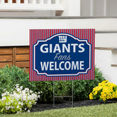 New York Giants Coroplast Yard Sign, "Fans Welcome", NFL, Home