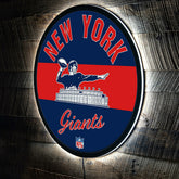New York Giants NFL Football Large Round Vintage Edgelite LED Decor, NFL, Home