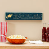 Philadelphia Eagles Engraved Wood Sign, 3.5" x 18", NFL, Home